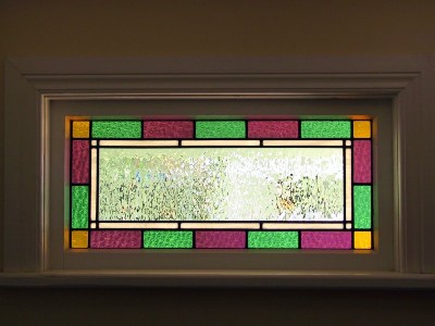Modern leadlight design feature window - Nambour, Queensland