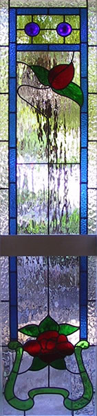 Front entrance sidelight - leadlight glass window - Karrawatha, Queensland